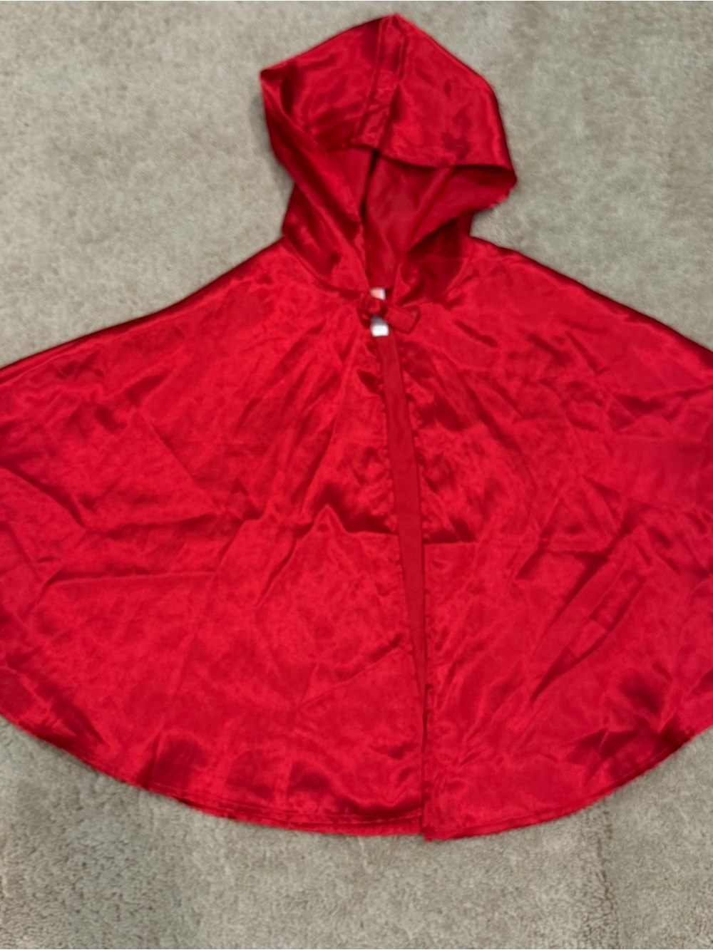 GIRLS RED CAPE COSTUME AGES 7-12 ACCESSORY RED RIDING HOOD